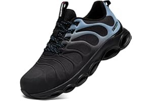 LARNMERN Buty bezpieczeństwa Męskie Buty robocze Obuwie ochronne Lekkie Anti-Smashing Wygodne Stalowe Czapki Pracy Buty Tłumiące Oddychające Moda 40-50EU