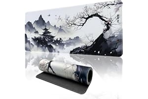 Zindoo XXL Anime Mauspad 900 x 400 mm – Japanische Kirschblüte Schreibtischunterlage– Präzise Mausführung, rutschfest & Genähte Ränder, Perfekt für Büro & Gamer