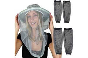 AGGAFA Mosquito hat and Mosquito Sleeves, Best Solution to Keep The Mosquitoes and Bugs Off from Your face When Gardening
