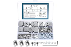 Tenbrachian 22 STK Aluprofil 20x20 Nuts 6 Aluprofile Winkelverbinder 20x20 Aluprofil L Eckwinkel 90 Grad Alu Profile Eckverbinder Profilverbinder, Aluminium Winkel Befestigungsmaterial