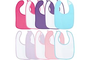 BIECO bavaglini impermeabili 10x pezzi | Bavaglini Neonato 0-3 Mesi | Bavaglini Pappa Svezzamento | Bavette Neonato 0-3 Mesi Regalo Nascita Bimba Set Pappa Svezzamento Bavaglini neonato Bavagli