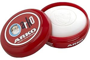 Arko Men Shaving Soap & Bowl, Classic Wet Shaving, White, 90 g