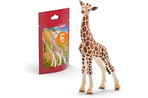 SCHLEICH Wild Life 14751 Giraffe Calf Animal Figurine - Authentic Detailed Wild Giraffe Calf Toy Education, Imagination, and Play - Highly Durable Animal Toys Gift for Boys, Girls, Kids Ages 3+