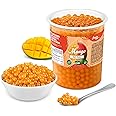 Popping Boba for Bubble Tea - Fruit Pearls, Bursting Bubbles - 1 kg - Mango - NO Artificial Colors - Lower Sugar, Real Fruit Juice - 100% Vegan & Glutenfree