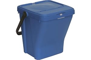 Bidone raccolta differenziata 35 litri con manico e coperchio con patella basculante - BLU - Mobil Plastic