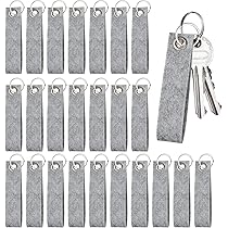 Nuenen 10 stuks 13 x 2,7 cm vilten sleutelhanger met roestvrijstalen ring, vilt, sleutelhanger om te knutselen, doe-het-zelf decoratie, vilten hanger, sleutelband, geluksbrenger voor tas, auto, zwart