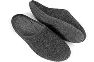 Pantoffelmann Filzpantoffeln mit Filzsohle I Rot / Grau / Navy I Größen 36–48 I Atmungsaktive & bequeme Filzhausschuhe für Damen & Herren I Stilvolle & warme Hausschuhe