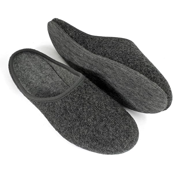 Charentaises Homme FURKA 5F – Ecossais Marine, Semelles Feutre Pure Laine, Intérieur Mouton