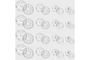 Chuangdi 100 Pairs Press Studs Snap Fasteners Sew on Fasteners Invisible Plastic Buttons for DIY Clothes Buttons Shirt Sew-on Buttons, 7 mm, 12 mm, 15 mm, 21 mm (Clear Color)