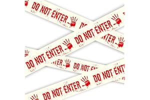 AKH® Halloween varningstejp 6,1 m x 7 cm – Halloween skrämlig tejp, försiktighet, fara, och fyll inte i dekorationstejp för h