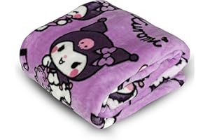 Kanguru – Weiche Mikrofaser Decke Kuromi Rosa 130x170 cm | Kawaii Kuscheldecke für Mädchen oder Damen, Sanrio Plaid für Sofa oder Bett, Originelle Geschenkidee Weihnachten Geburtstag