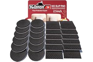 ‎YELANON Yelanon Gummifüße Selbstklebend 24 Stück 2.5" Rund & Quadrat Anti rutsch Pads Möbel möbelgleiter für schwere möbel