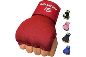 AQF Boxing Wraps Inner Gloves, Gel Padded Hand Wraps for Speed Bag & MMA Training Bandages Under Mitts Punching Quick 100cm Long Wrist Protector 4 Fingers for Men & Women