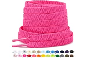 Stepace 2 Paires - Lacets Plats pour Chaussures, Lacets de Remplacement de 8 mm de Qualité Supérieure pour Chaussures de Sport, Chaussures de Ville