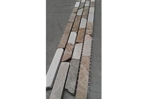 ESTILE MOSAICO Bruchstein Mosaik Bordüre 5,4x30 cm Naturstein Fliesen Emperador Crema Marfil B610