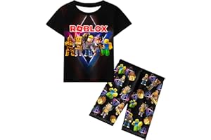 YOVOVA Pyjamas Boys Pjs Kids Sleepwear Girls Pajamas Short Sleeve Top Pants For 5-12 Years