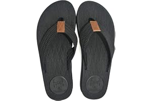 KuaiLu Klapki Męskie Skórzane Letnie Plażę Skóra Paskiem Japonki Kąpielowe Basenowe Zapasnicze Sandały Platformie Antypoślizgowy Gumowe Buty