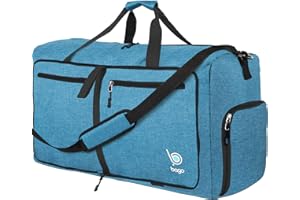 bago Holdall Bags for Men & Women - 60L Spacious Holdall Bag with Shoe Compartment - Save Time & Travel The World in Style & Convenience - Durable, Lightweight & Foldable Duffle Bag (SnowBlue)