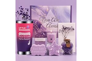 DORBOKER Lavender Pamper Gifts for Women, Unique Bath Sets Self Care Package for Her, Get Well Soon Relaxing Spa Present, Ladies Pamper Hamper Christmas Birthday Gifts for Mum Wife Friend