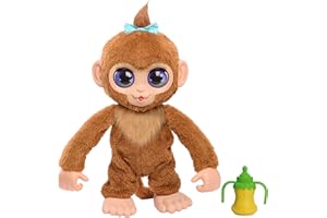 Just Play Mono de Peluche Interactivo Peanut The Playful Monkey de furReal, de 20 cm, con Sonidos, Juguetes para niños a Partir de 4 años