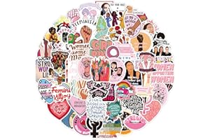 Cobee Autocollants Féministes, 100 Pcs Girl Power Stickers Vinyle Imperméable Autocollants Filles Femmes Cadeaux pour Ordinateur Portable Casque Chapeaux Bouteilles D'eau Autocollant De Voiture