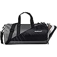 NABAAT Polyester Gym Bags for Men and Women Duffle Bag/Sports Bag/Shoulder Side Bag for Travel, Water Resistant with Shoe Compartment (Grey_Black, GMB-GRBK2)