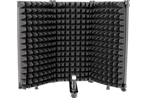 Tlingt Support Mikrofon Isolation Shield, Mikrofon Isolation Panel mit hoher Dichte absorbierenden Schaum für Filter Vocal-3 Panels,Schwarz,All-in-One Piece Design