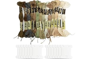 SZXMDKH 14 Skeins Stickgarn Halloween Gradient Brown Stickgarn Kreuzstich Fäden Freundschaftsarmbänder Floss mit 14 Garnspulen