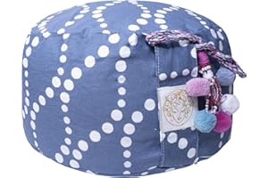 YOMANIS Cuscino da meditazione Zafu 31 cm rotondo 18 cm altezza seduta sociale & equo cotone biologico certificato Öko Tex Bioland farro spelz Demeter Mühle Yoga cuscino da viaggio con bastone
