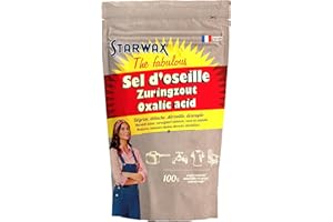 STARWAX THE FABULOUS - Sel d'Oseille - Dégrise le Bois - Détache les Textiles Blancs - Elimine la Rouille - Désoxyde les Métaux et Cuivres - 100% d'Origine Naturelle - Fabriqué en France - 1 Kg