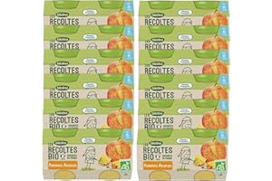 Blédina - Les Récoltes Bio - 24 petits pots pour bébé - Pommes Ananas dès 6 mois (Pack de 12x2 pots)