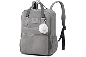 Makukke Sac à Dos Femme, Sac à Dos en Velours Côtelé Sac Antivol Sac D'école Décontracté Sac de Ville, pour L'école Décontractée au Quotidien