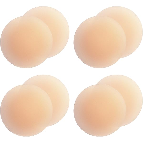 Fevaeno Pasties En Silicone, 8 Pièces Autocollants Pour Tétons Pour Femmes Avec Protection Des , Pasties En Silicone Lavables Et Réutilisables Pour Femmes Ultra-minces, Rondes, 8,5 Cm, Couleur