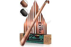 ‎ROBFOX Robfox 43cm Schuhlöffel I extra stabiler Schuhanzieher aus gebürstetem Stahl I lange Schuhanziehhilfe I Rückenschonender Schuh Löffel in Premium Qualität (Kupfer)