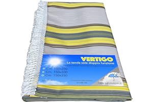 TEX FAMILY TENDA SOLE VERTIGO da esterno GIARDINO balcone RIGHINO GIALLO e MARRONE impermeabile e idrorepellente - Cm. 150 x 250