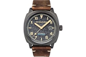 Spinnaker Męski 42 mm Hull California Automatyczny 3 wskazówki zegarek z paskiem z prawdziwej skóry SP-5071