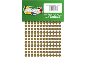 WP KLEBEPUNKTE Klebepunkte aus PVC Folie, wetterfest, Markierungspunkte Kreise Punkte Aufkleber (10 mm, gold)