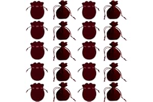 XCSJ 20Pcs Sacchetto Regalo In Velluto Sacchetti Per Gioielli In Velluto Sacchetti Di Tessuto In Velluto Borsa Con Coulisse Per Gioielleria Regalo Partito Nozze Favori,Portatile, 9 * 7 Cm (Vino rosso)