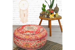 Mandala Life ART Bohemian Yoga Dekor Boden Kissenbezug - 60x20 cm - Runder Meditation Kissenbezug - Bedruckter Baumwollte Hocker