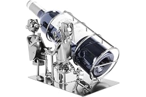 ‎BRUBAKER BRUBAKER Weinflaschenhalter Weingenuss zu zweit - Flaschenständer aus Metall mit Grußkarte für Romantisches Weingeschenk