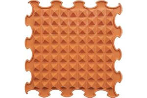 ORTOTO Premium Single Sensory Massage Mat, Puzzle mat, Orthoepedic - Manual Massage Mat (Little Pyramids - Pumpkin Orange)