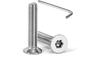 Tunejoy Viti a Testa Svasata M8 x 40 mm Vite Torx Bullone a Macchina in Acciaio Inox A2 V2A Viti a Testa Piatta con Chiavi a T40 Filettatura Completa 20 pezzi