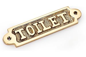 NKlaus 11762 - Placa para puerta de inodoro (latón, 14 x 4 cm), color dorado