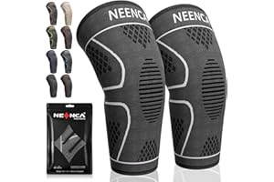 NEENCA Tutore Ginocchio(2 pezzi), Ginocchiera Ortopedica Sportiva Compressione Ginocchio, Supporto per Legamenti Menisco, Rotula, Artrite, Sollievo dal Dolore, Corsa, Pallavolo, Calcio, Sport