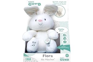 GUND Flora, das singende und sprechende Häschen - spielt Guck Guck mit den Ohren - deutsch, ca. 30 cm, ab 10 Monaten