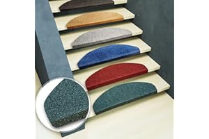 casa pura Stair Carpet Pads - Stair Treads | Adhesive Stair Pads | Non-Slip Stair Covers | Durable Polypropylene edging | Beige, 15 Piece Set (23 x 65 cm)