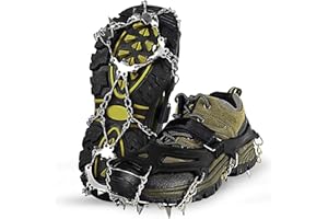 SHS-Yard Spikes für Schuhe Größe 36-47 Schuhspikes Schuhkrallen Steigeisen für Schuhe im Winter Steigeisen Eisspikes Schuhkrallen mit Edelstahlzähnen Spikes Grapping Klettern Bergsteigen Trekking