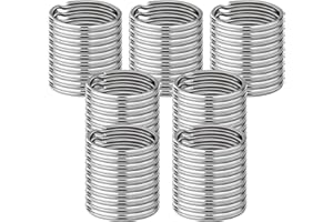 Ruesious Llaveros,30 mm 70 paquetes de anillos redondos de metal divididos para el hogar, llaves del coche, organización y fabricación de manualidades, plata de