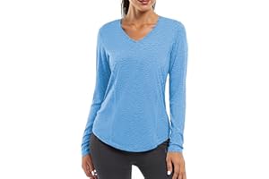 Gyabnw Sport Langarmshirt Damen Shirt Fitness Funktionsshirt Laufshirt Wandershirt Sportbekleidung Activewear Oberteile
