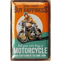 Retro Blechschild 'Pin Up Girl Motorcycle' – 20x30 Cm, Witziger Garagenspruch, Geschenk Für Biker